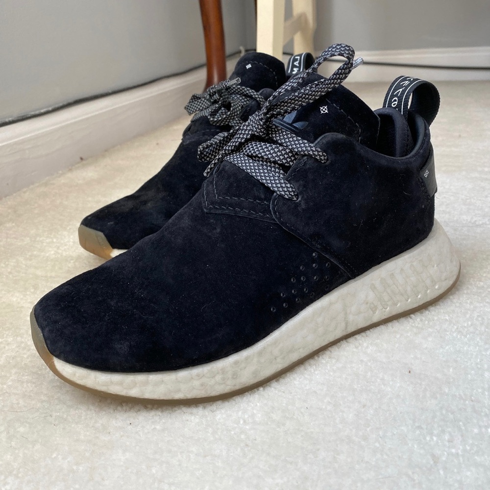 Black suede adidas nmd sneakers